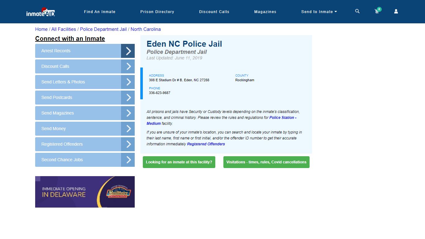 Eden NC Police Jail & Inmate Search - Eden, NC