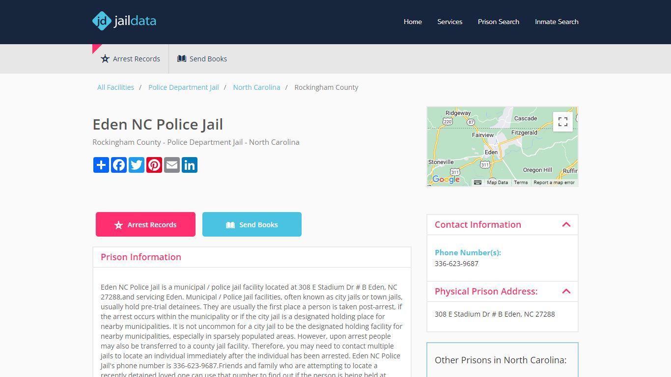 Eden NC Police Jail Inmate Search and Prisoner Info - Eden, NC