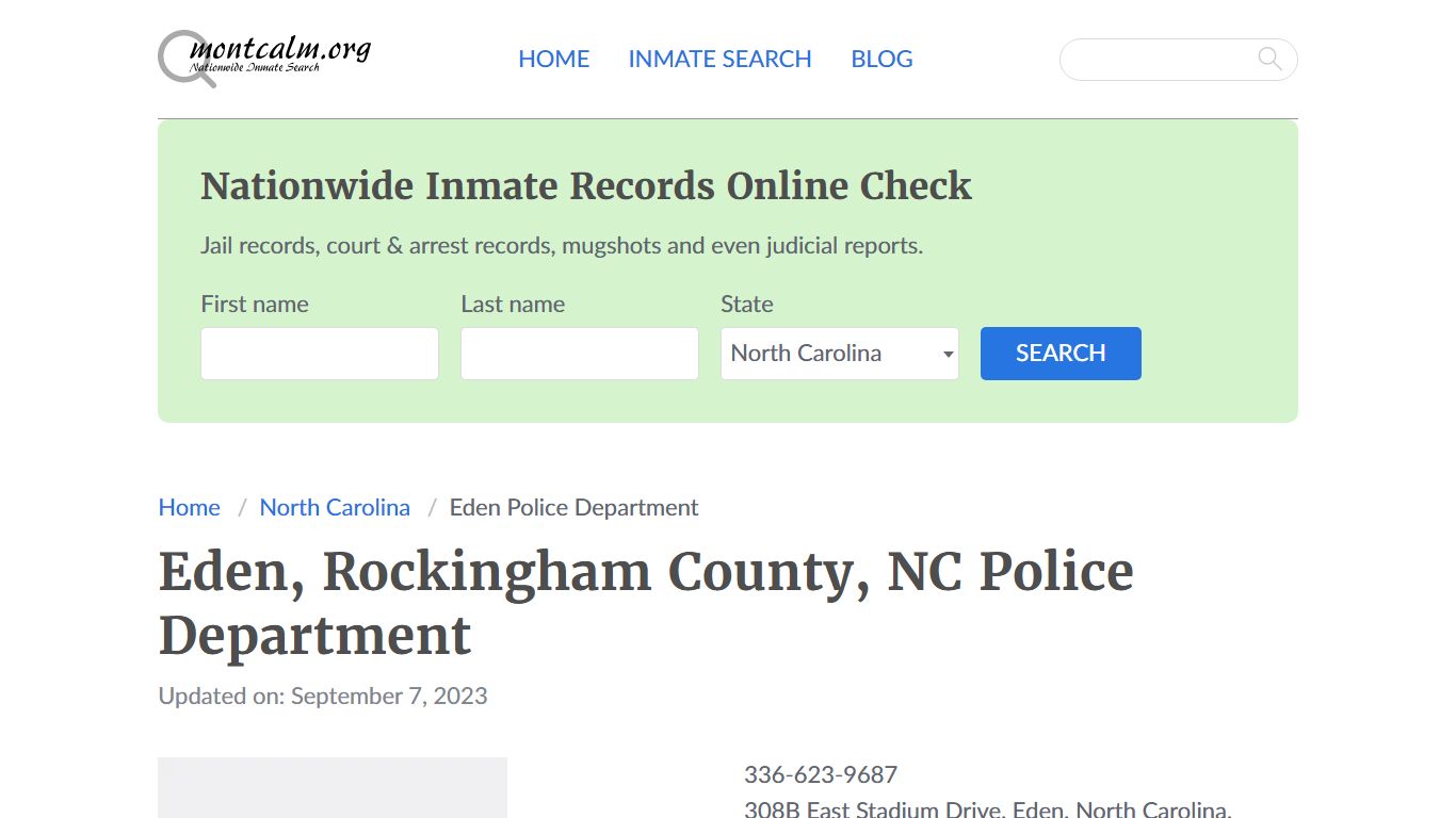 Eden, NC Police - City Jail Inmates, Arrests